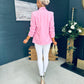 Donna Ruched Sleeve Blazer Pwr Pink