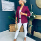 Donna Ruched Sleeve Blazer Burgundy