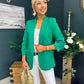 Donna Ruched Sleeve Blazer Green