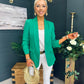 Donna Ruched Sleeve Blazer Green