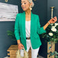 Donna Ruched Sleeve Blazer Green