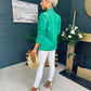 Donna Ruched Sleeve Blazer Green