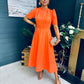 Phoebe Detailed Occasion Dress Orange