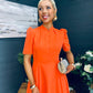 Phoebe Detailed Occasion Dress Orange