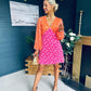 Jules Long Sleeve Mini Dress Pink / Orange