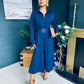 Briella Belted Midi Shirt Dress Navy