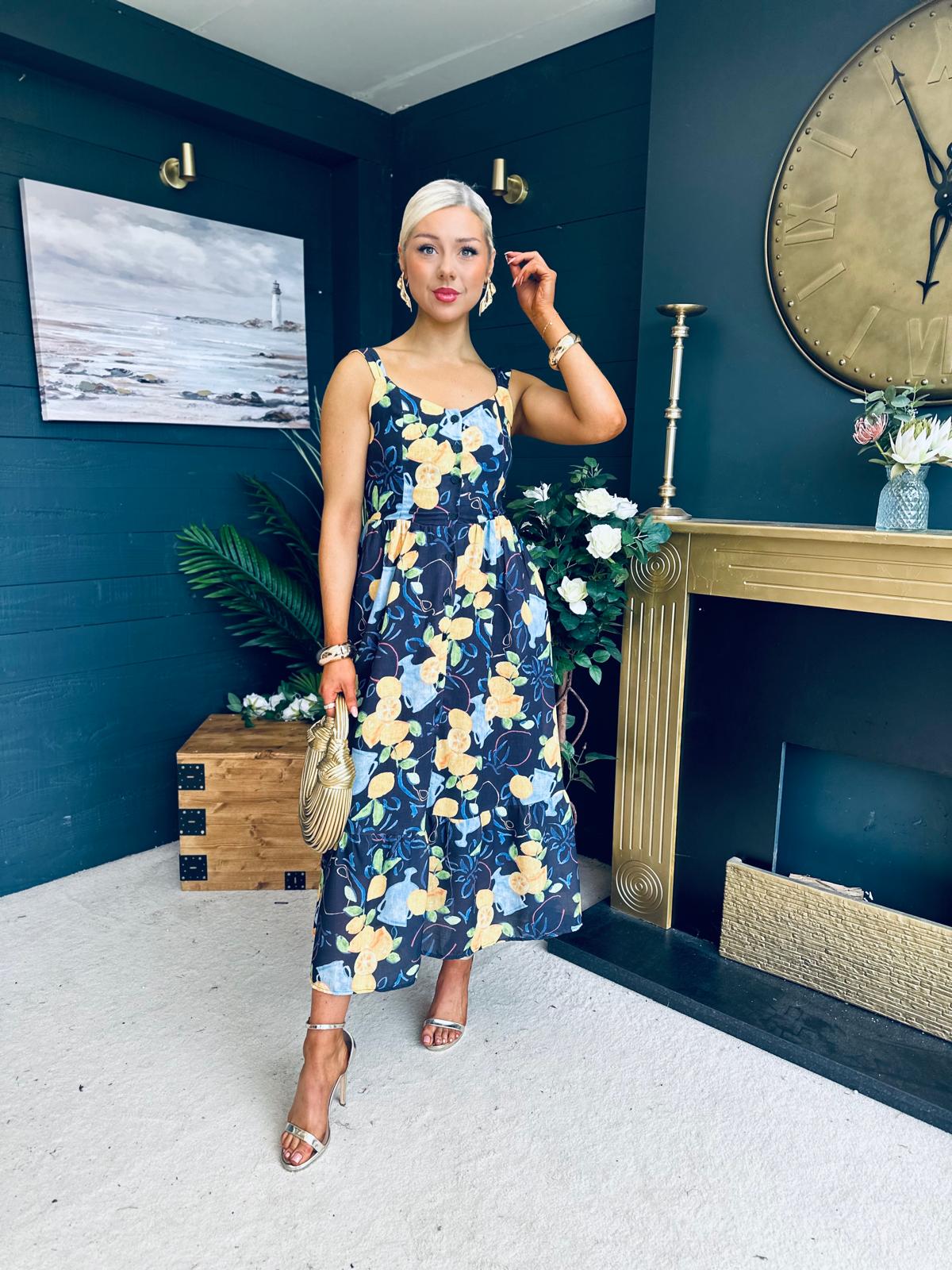 Lilli Floral Midi Dress Navy