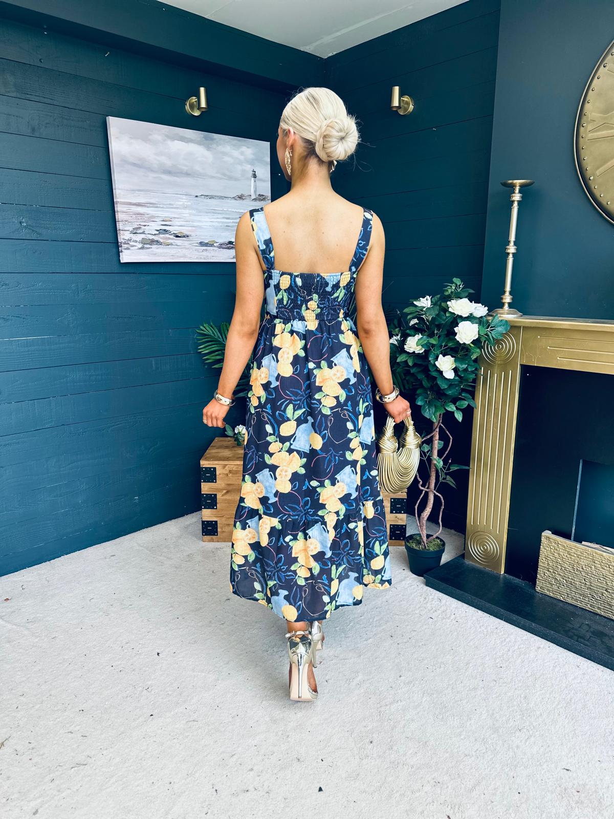 Lilli Floral Midi Dress Navy