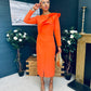 Regan Detailed Occasion Dress Orange