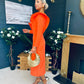 Regan Detailed Occasion Dress Orange