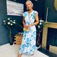 Eimear Printed Midi Dress Floral Blue