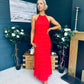 Claudia Detailed Occasion Maxi Dress Red