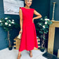 Gail Detailed Occasion Dress Red Pre Order 11 Mar