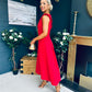 Gail Detailed Occasion Dress Red Pre Order 11 Mar