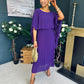 Doireann Cape Detail Occasion Dress Violet