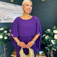 Doireann Cape Detail Occasion Dress Violet