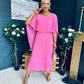 Doireann Cape Detail Occasion Dress Pink