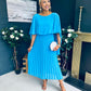 Doireann Cape Detail Occasion Dress Cyan