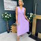 Rocco Pleated Midi Dress Lavender