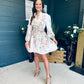 Maggie Belted Shirt Mini Dress Cream