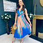 Naoise Pleated Midi Dress Blue