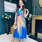 Naoise Pleated Midi Dress Blue