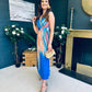 Naoise Pleated Midi Dress Blue
