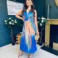 Naoise Pleated Midi Dress Blue