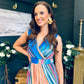 Naoise Pleated Midi Dress Blue