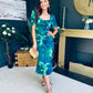 Dove Ruched Detail Midi Dress In Green Floral