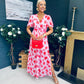 Jamie Banded Midi Dress Rouge