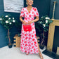 Jamie Banded Midi Dress Rouge