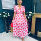 Jamie Banded Midi Dress Rouge