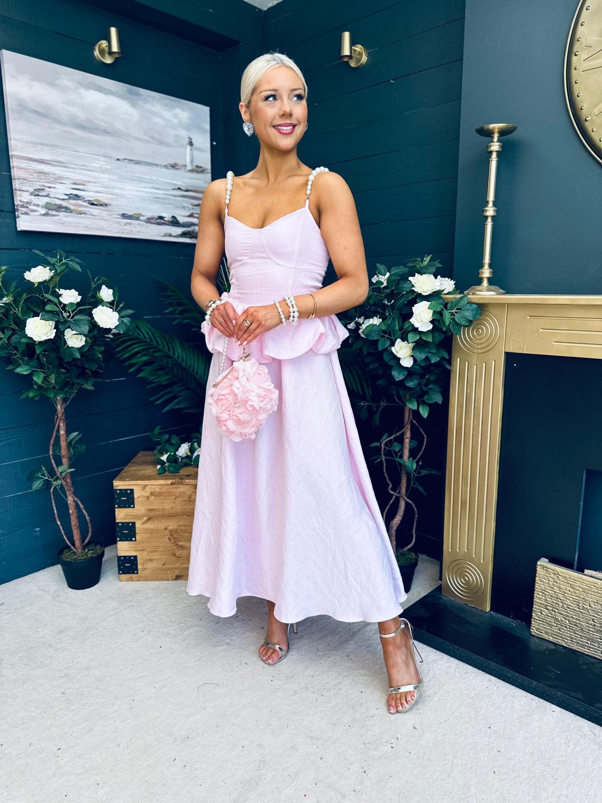 Vera Detailed Occasion Dress Pink