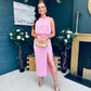 Lydia Ruched Midi Dress Pwr Pink