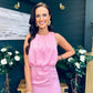 Lydia Ruched Midi Dress Pwr Pink