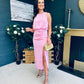 Lydia Ruched Midi Dress Pwr Pink