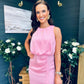 Lydia Ruched Midi Dress Pwr Pink