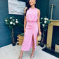 Lydia Ruched Midi Dress Pwr Pink