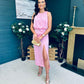 Lydia Ruched Midi Dress Pwr Pink