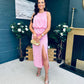 Lydia Ruched Midi Dress Pwr Pink