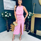 Lydia Ruched Midi Dress Pwr Pink