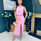 Lydia Ruched Midi Dress Pwr Pink
