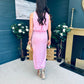 Lydia Ruched Midi Dress Pwr Pink