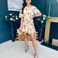Catalina Detailed Mini Dress Floral Yellow