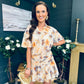 Catalina Detailed Mini Dress Floral Yellow