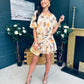Catalina Detailed Mini Dress Floral Yellow