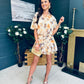 Catalina Detailed Mini Dress Floral Yellow