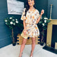 Catalina Detailed Mini Dress Floral Yellow