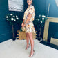 Catalina Detailed Mini Dress Floral Yellow
